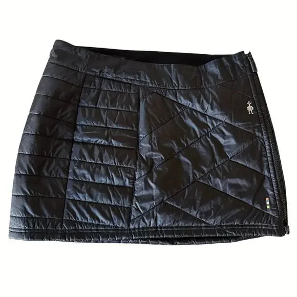 Smartwool Womens Smartloft Black Zip Skirt NEW Sz L Quilted
